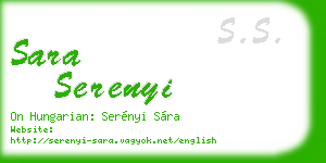 sara serenyi business card